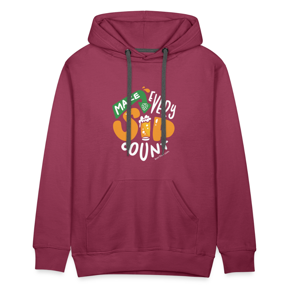 Make Every Sip Count Men's Hoodie - burgundy