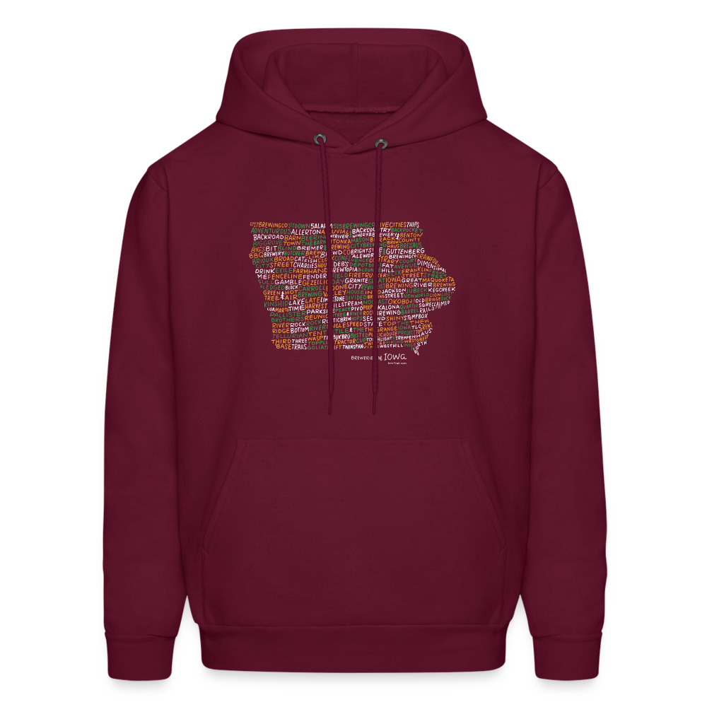 Iowa Brewery Men's Hoodie - burgundy