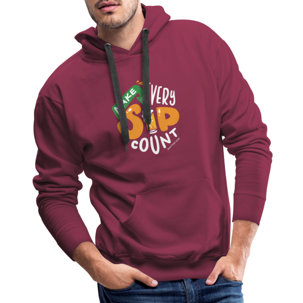 Make Every Sip Count Men's Hoodie - burgundy