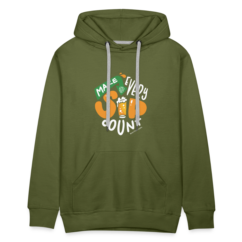 Make Every Sip Count Men's Hoodie - olive green