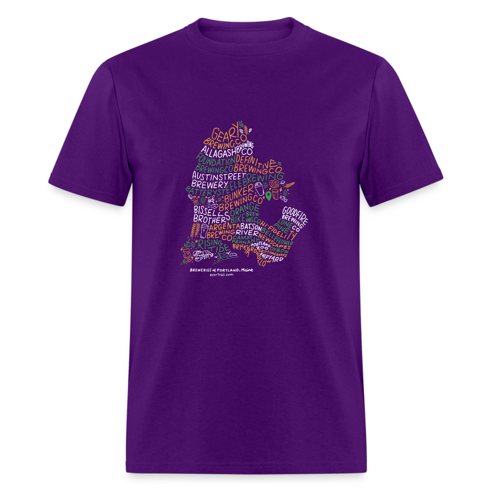 Portland Maine Brewery Hand-Lettered T-Shirt - purple