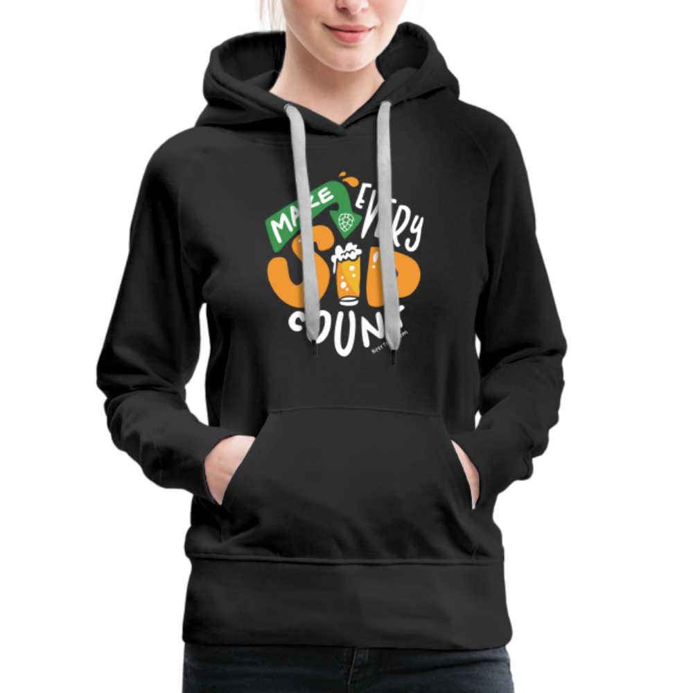 Make Every Sip Count Women's Hoodie - black