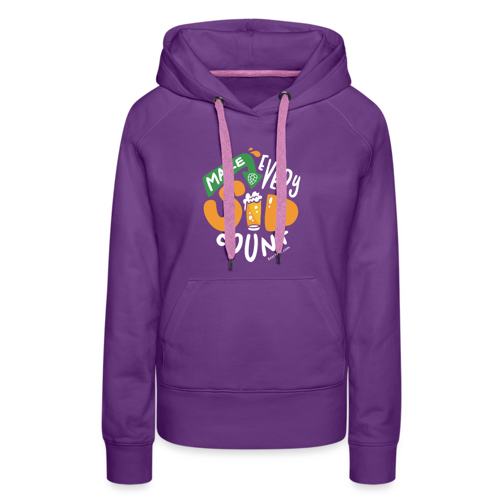 Make Every Sip Count Women's Hoodie - purple 