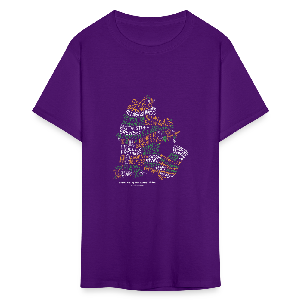 Portland Maine Brewery Hand-Lettered T-Shirt - purple