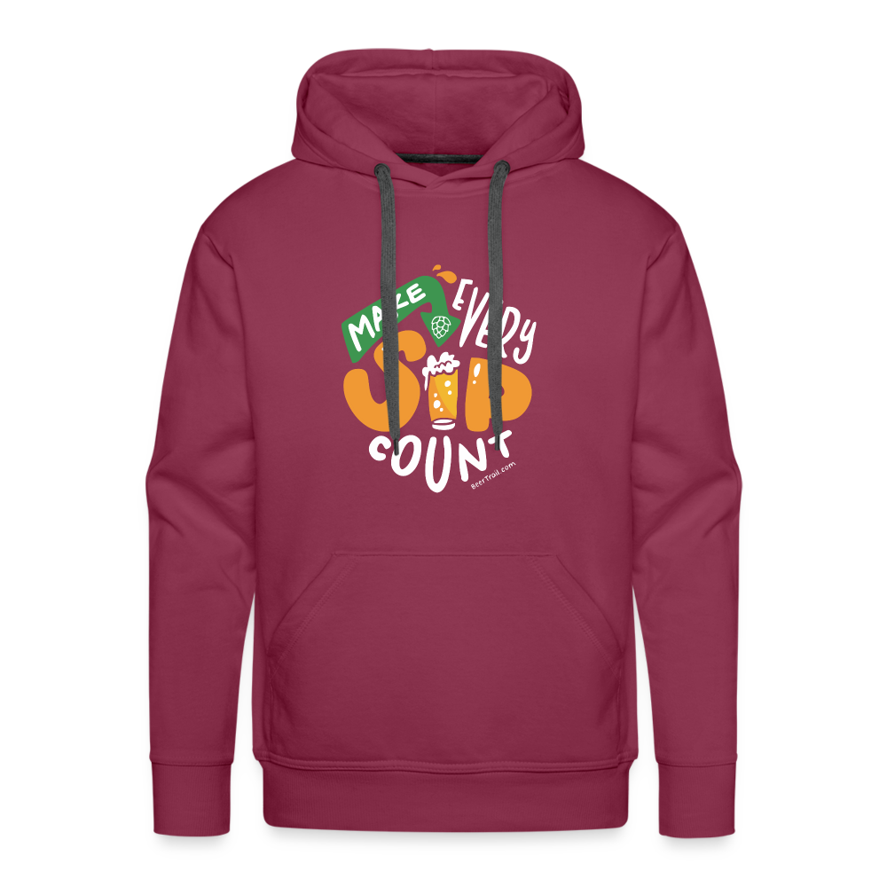 Make Every Sip Count Men's Hoodie - burgundy