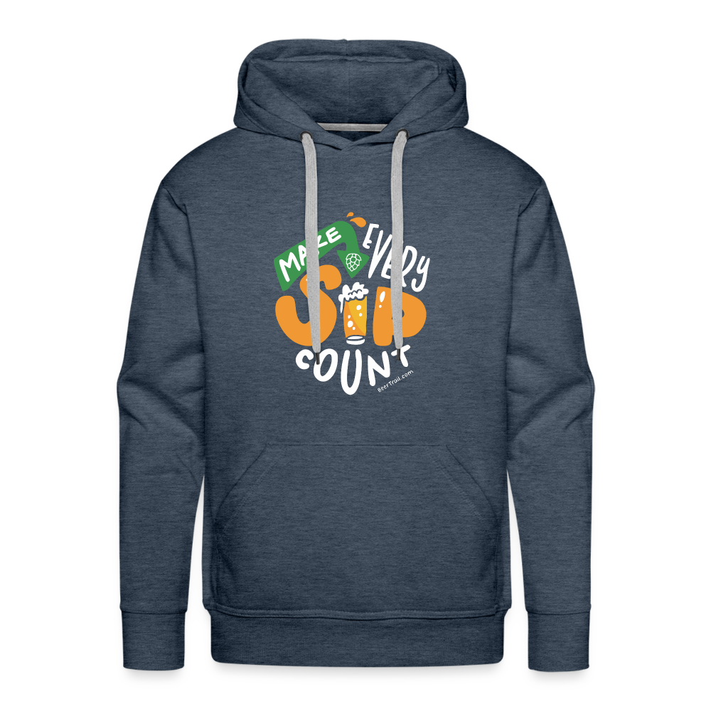 Make Every Sip Count Men's Hoodie - heather denim