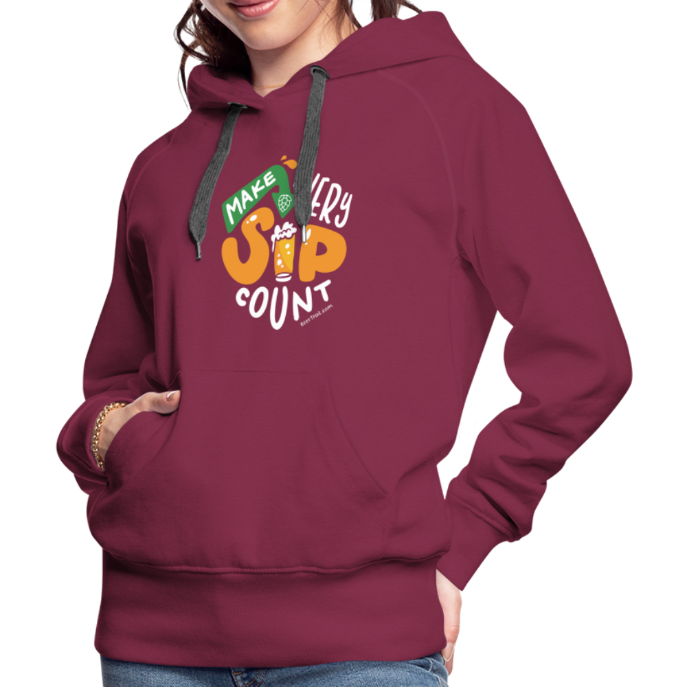 Make Every Sip Count Women's Hoodie - burgundy