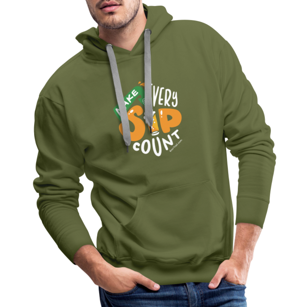 Make Every Sip Count Men's Hoodie - olive green