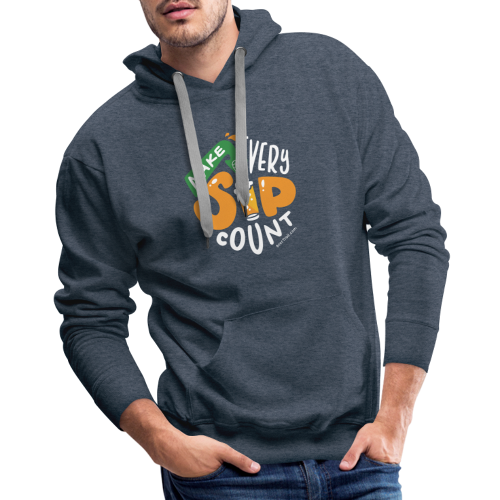 Make Every Sip Count Men's Hoodie - heather denim