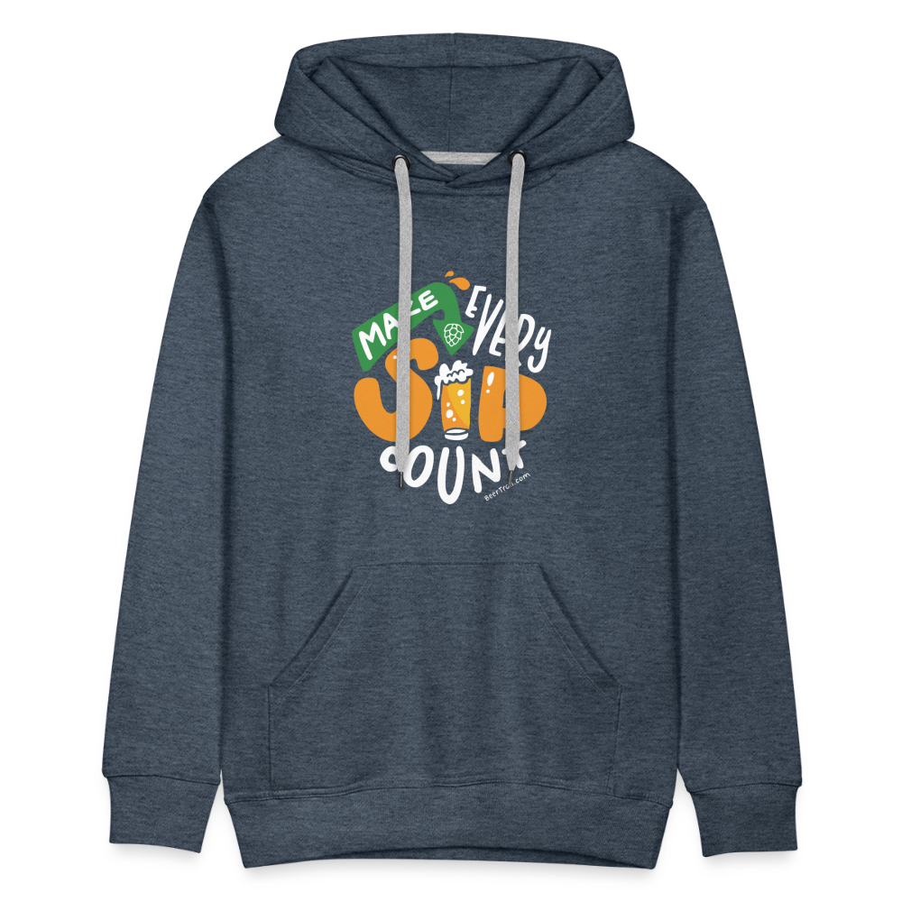 Make Every Sip Count Men's Hoodie - heather denim