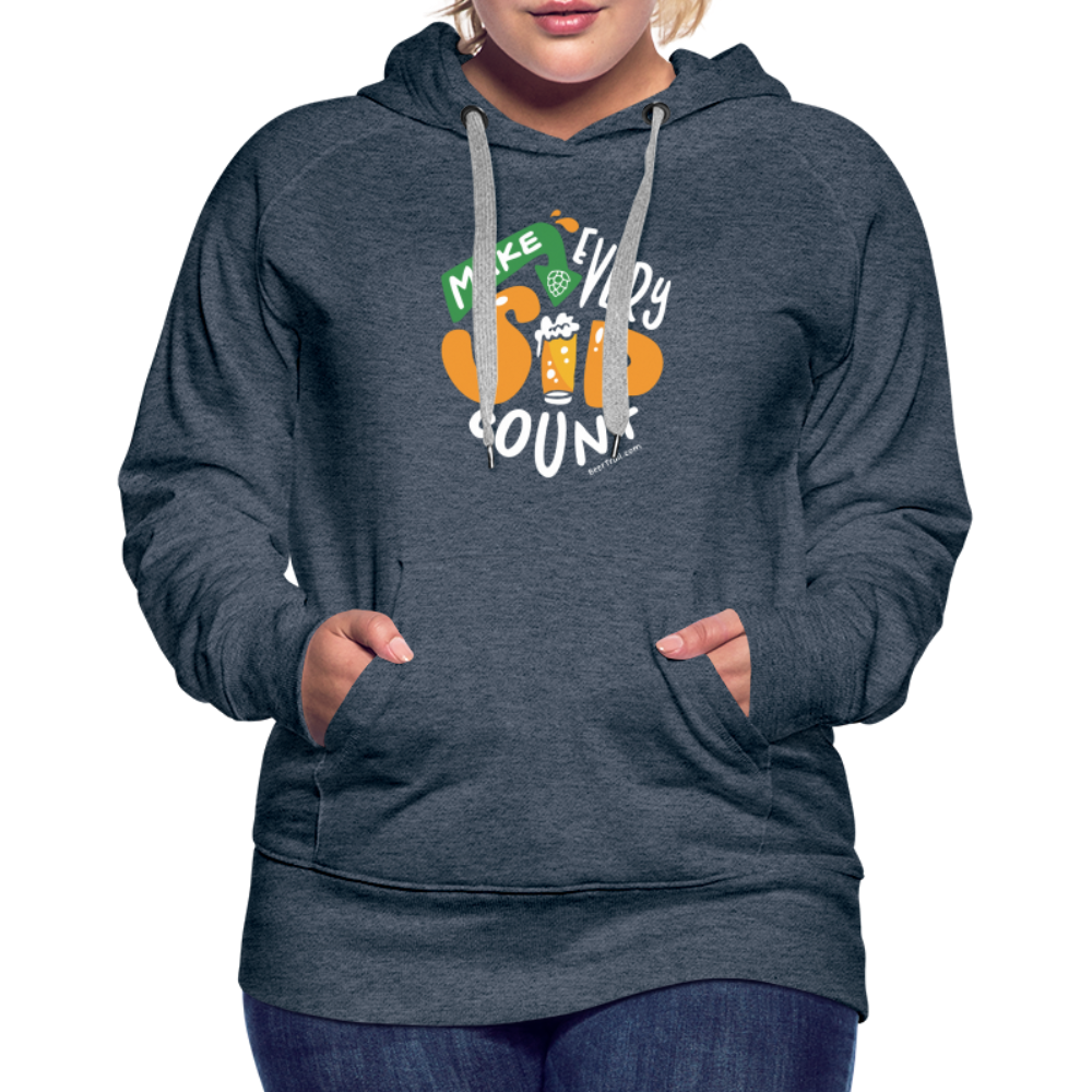 Make Every Sip Count Women's Hoodie - heather denim