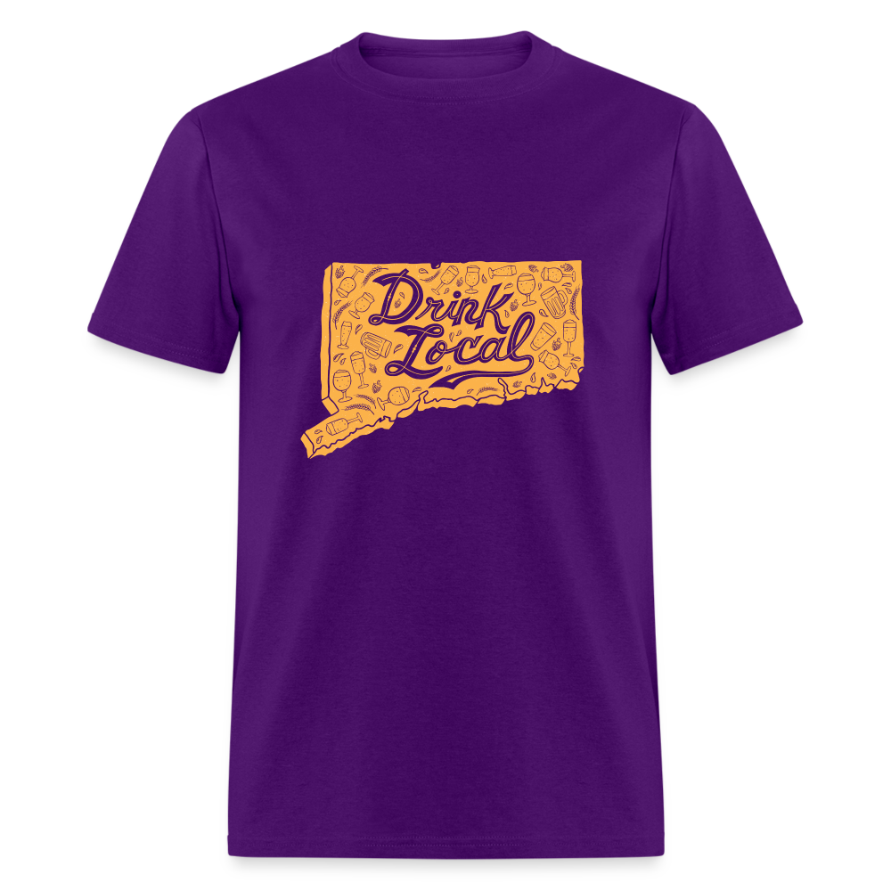 "Drink Local" CT Beer Shirt - purple