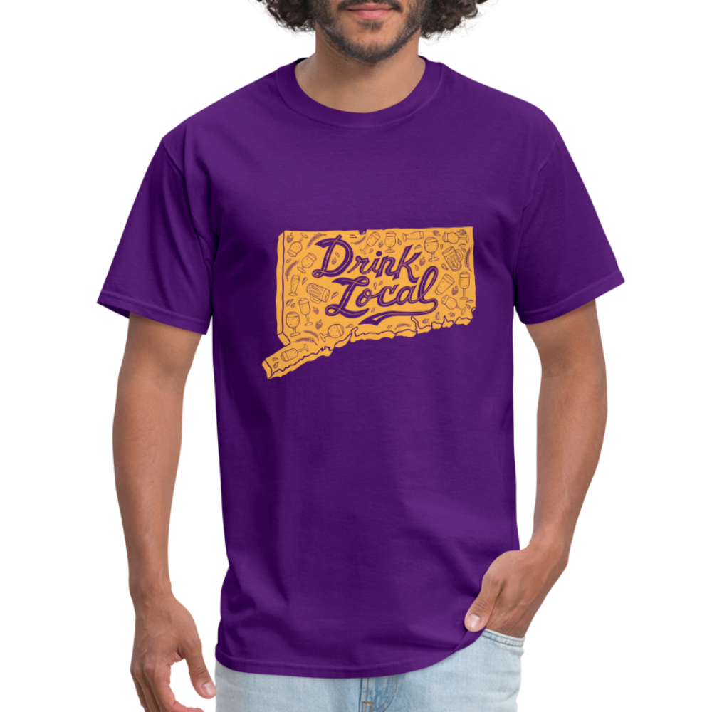 "Drink Local" CT Beer Shirt - purple