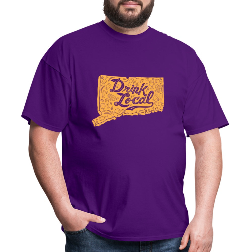 "Drink Local" CT Beer Shirt - purple