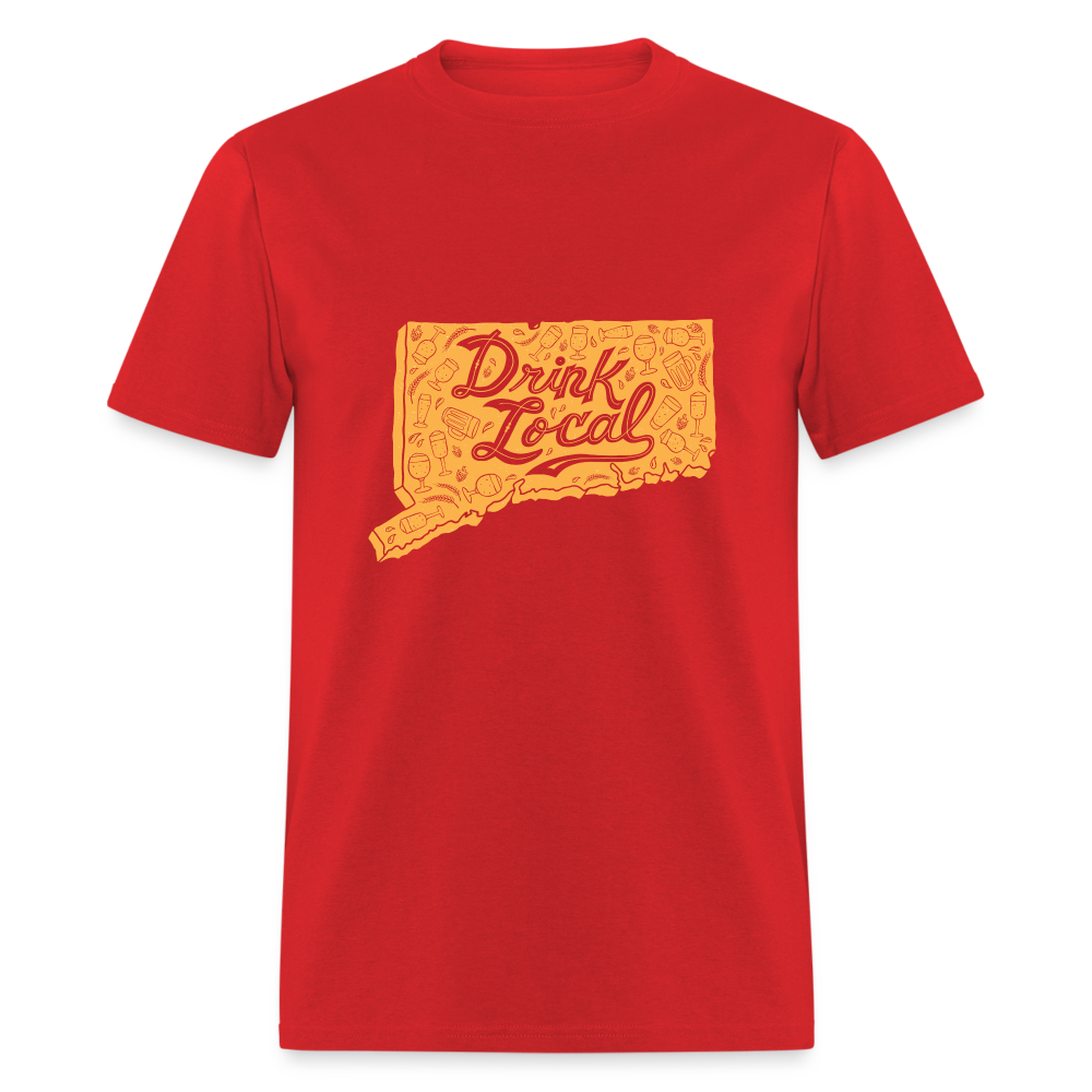 "Drink Local" CT Beer Shirt - red