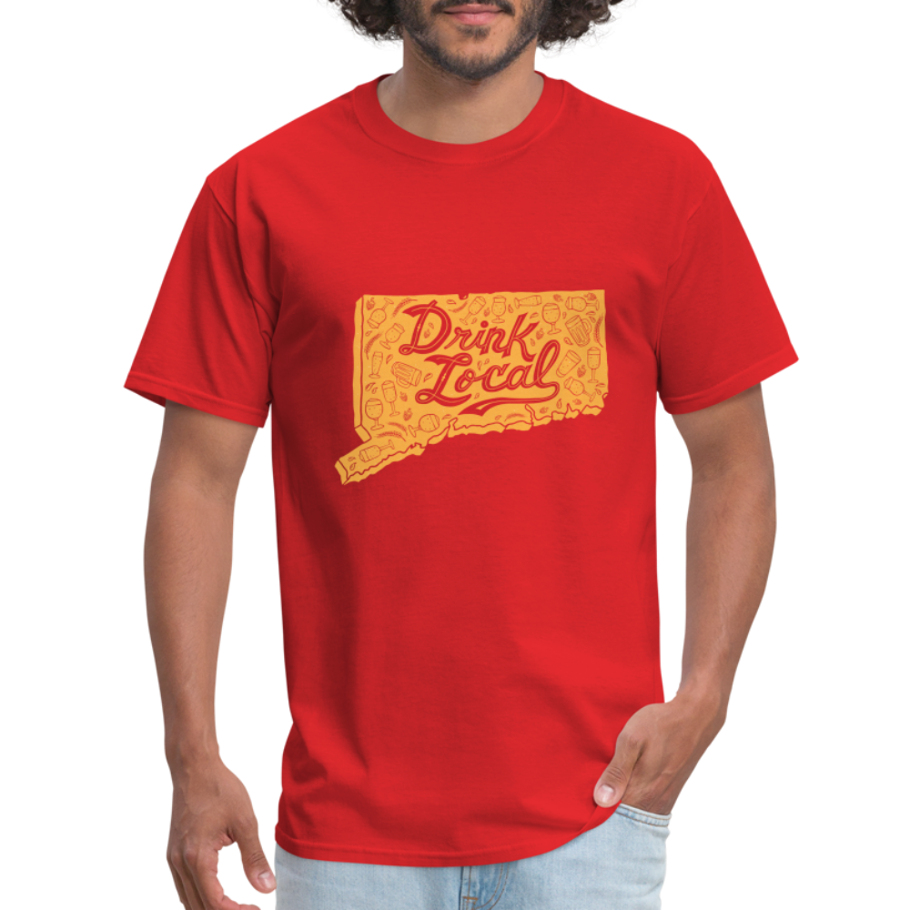 "Drink Local" CT Beer Shirt - red