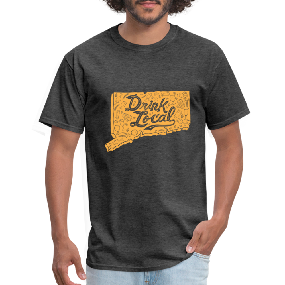 "Drink Local" CT Beer Shirt - heather black