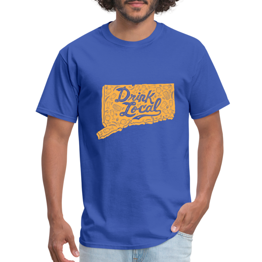 "Drink Local" CT Beer Shirt - royal blue