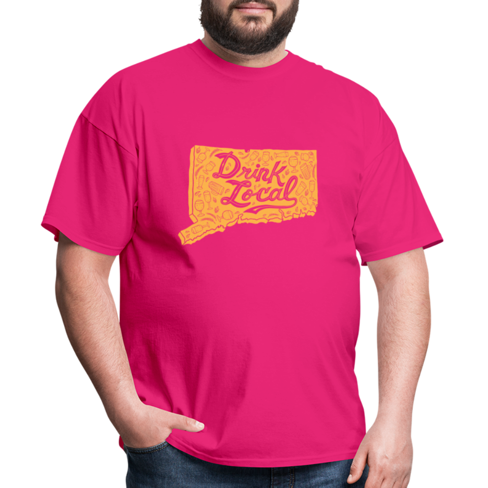 "Drink Local" CT Beer Shirt - fuchsia