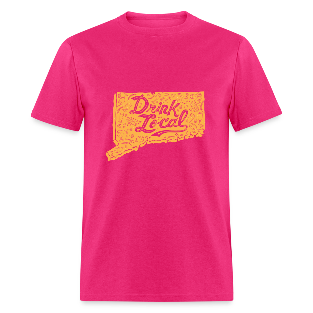 "Drink Local" CT Beer Shirt - fuchsia