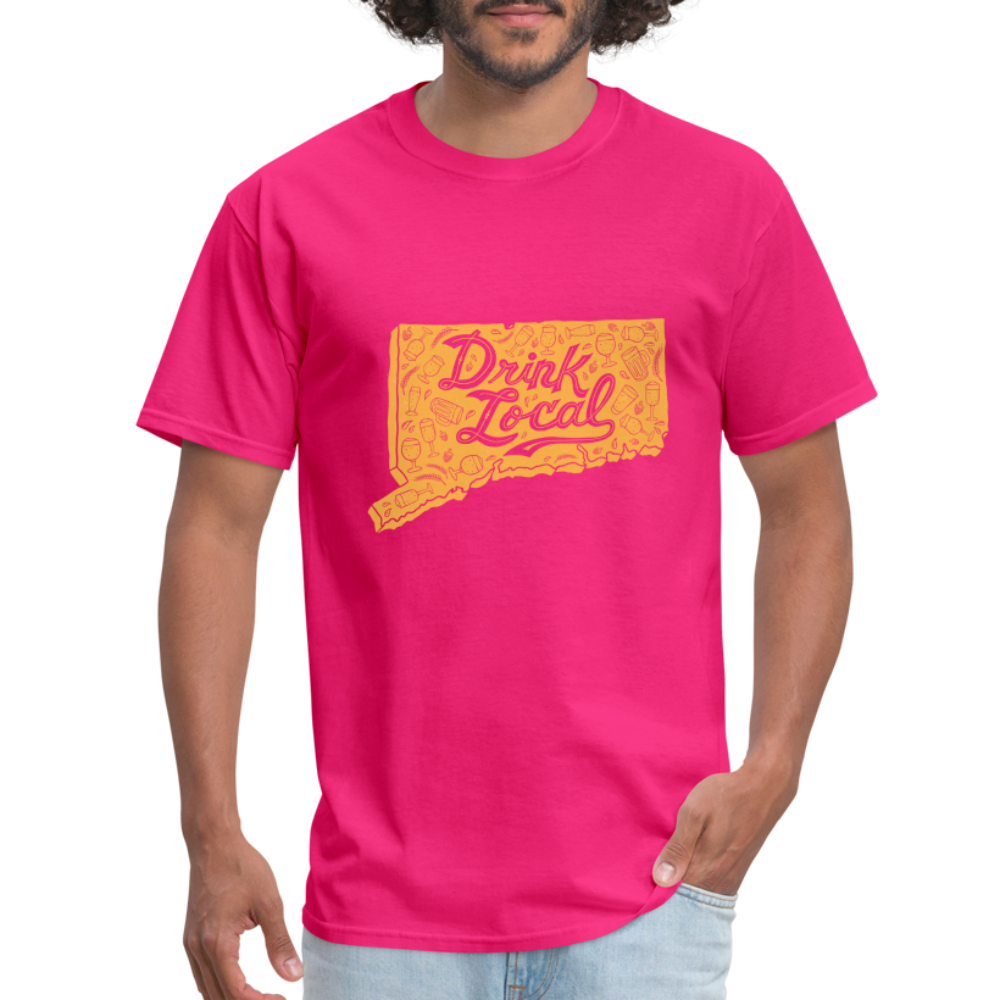 "Drink Local" CT Beer Shirt - fuchsia