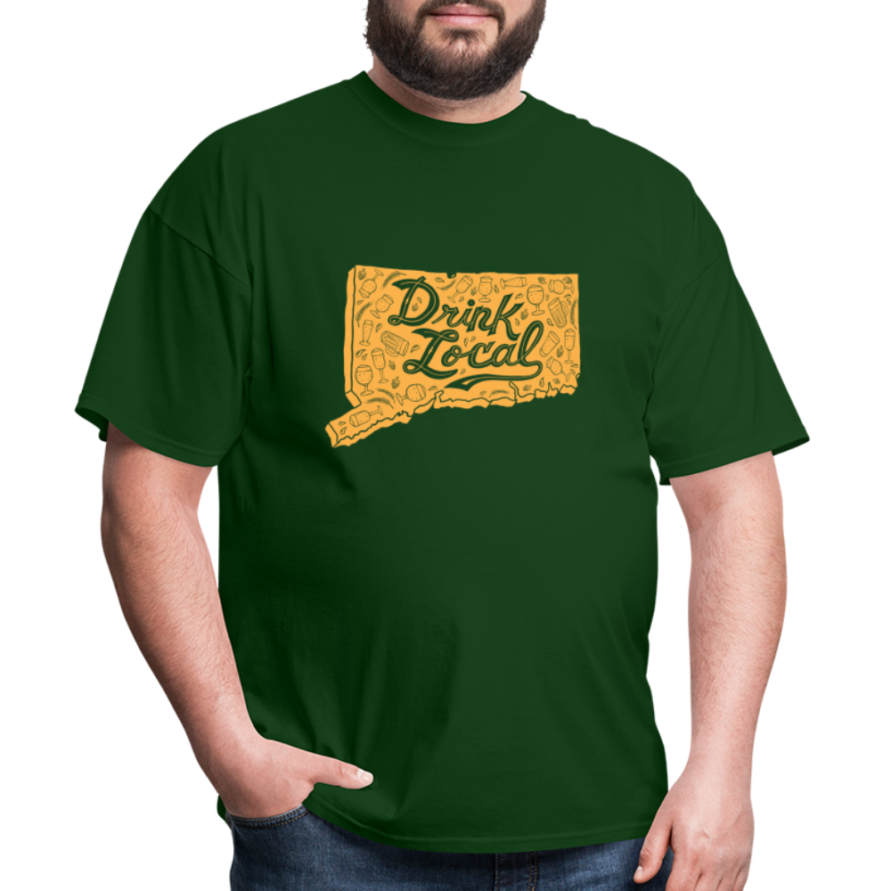 "Drink Local" CT Beer Shirt - forest green