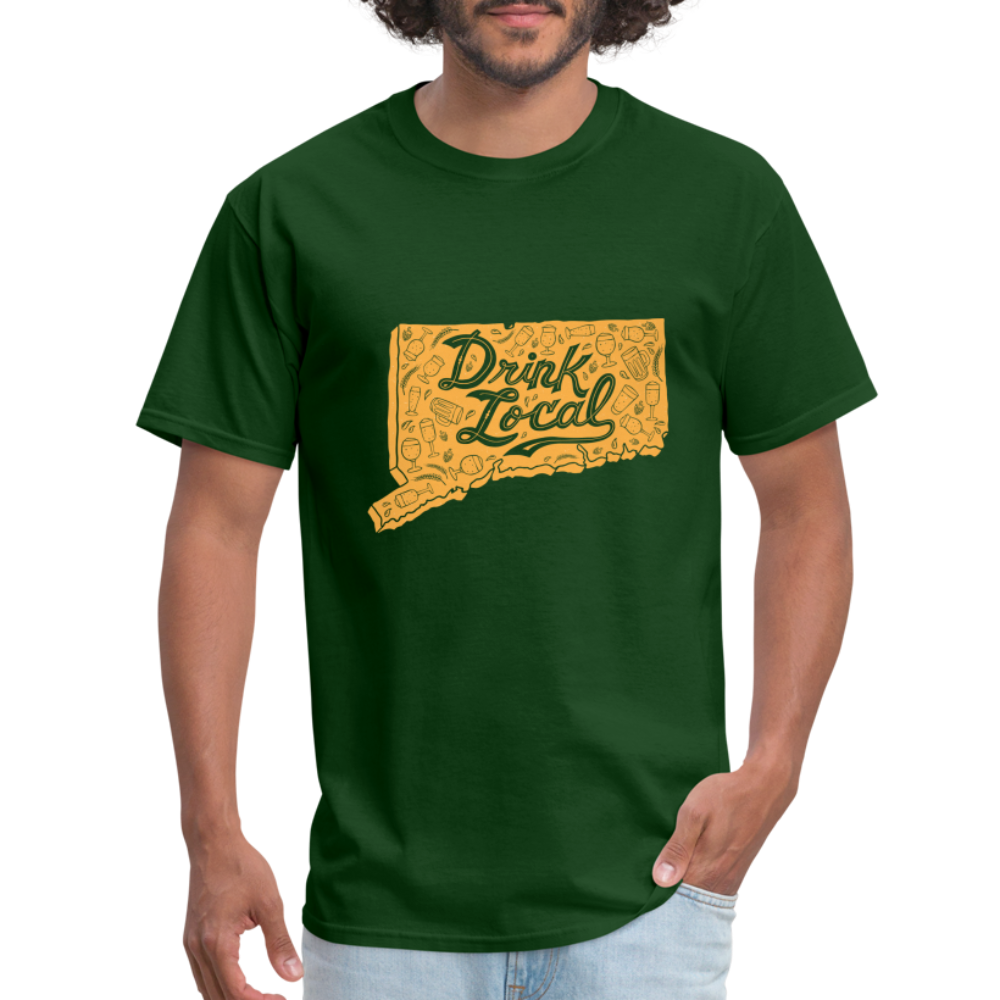 "Drink Local" CT Beer Shirt - forest green