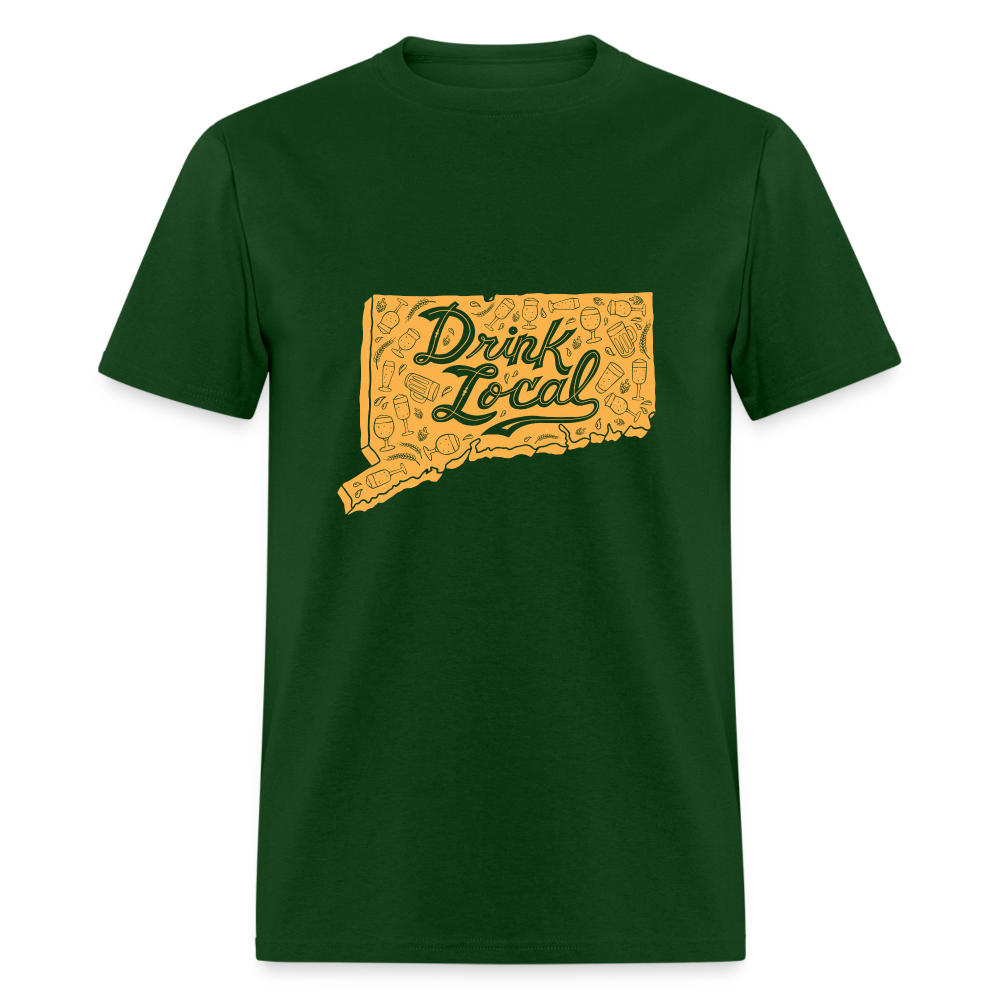 "Drink Local" CT Beer Shirt - forest green