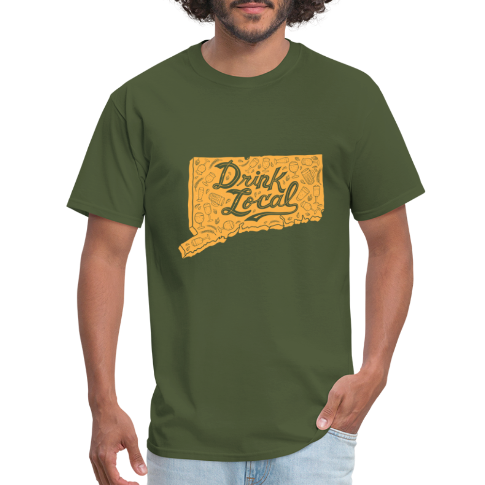 "Drink Local" CT Beer Shirt - military green