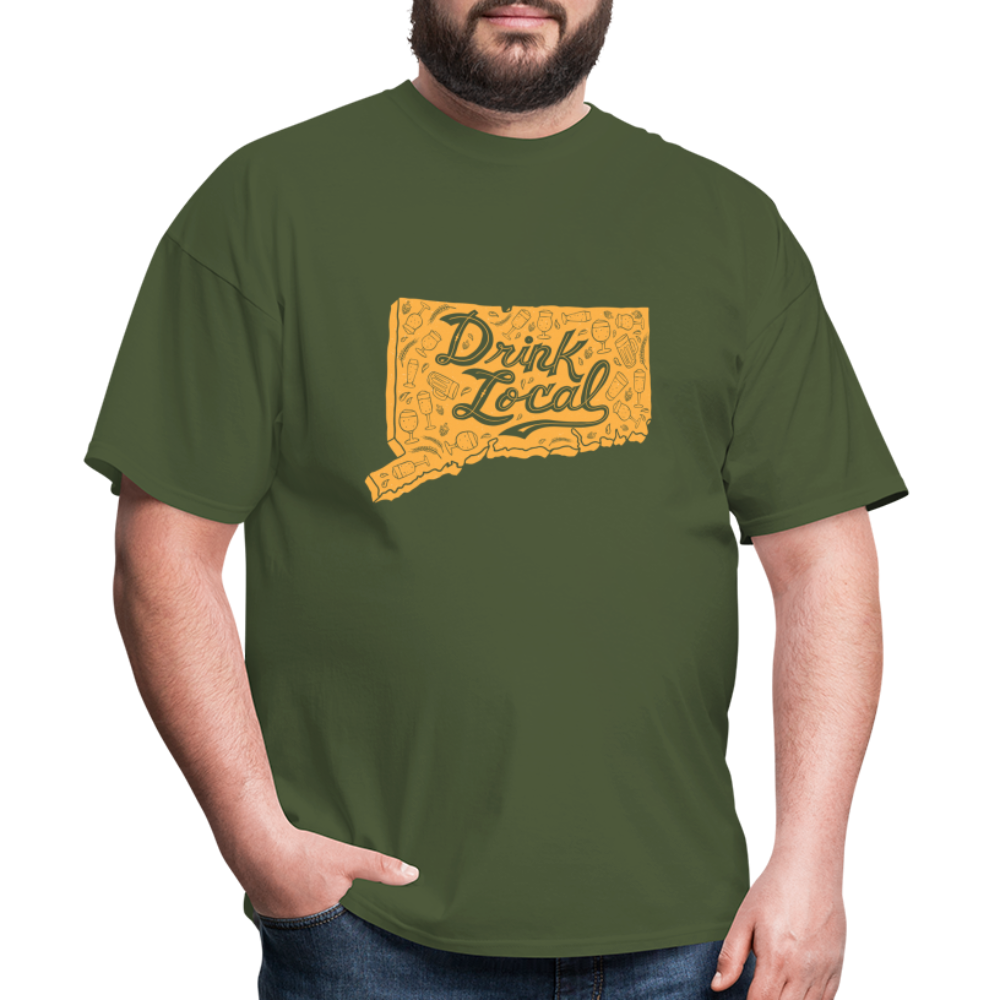 "Drink Local" CT Beer Shirt - military green