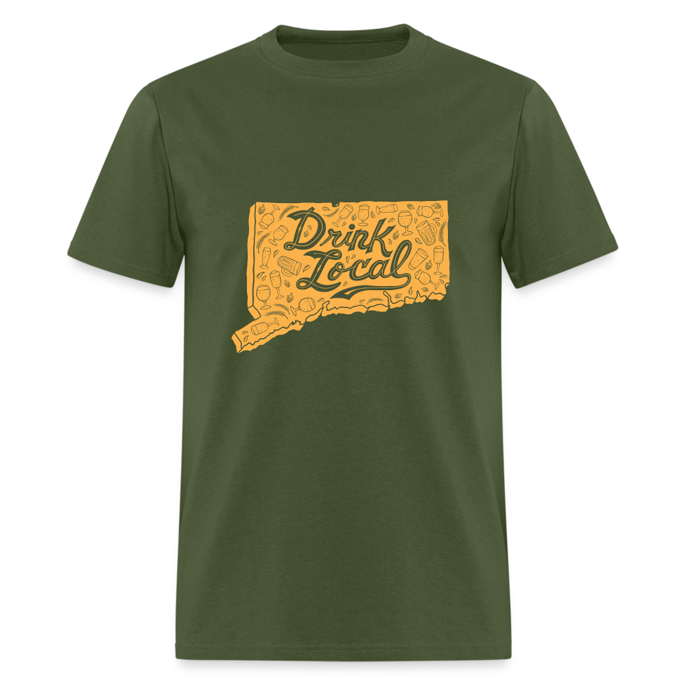 "Drink Local" CT Beer Shirt - military green