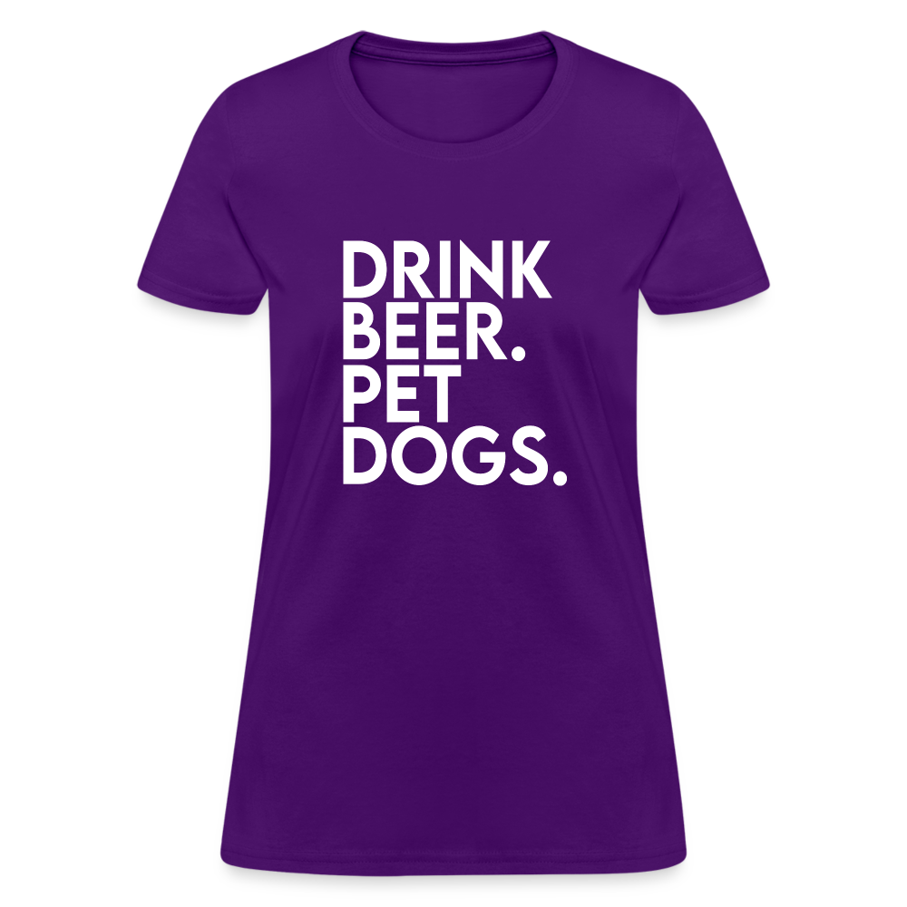 Drink Beer Pet Dogs Women's T-Shirt - purple