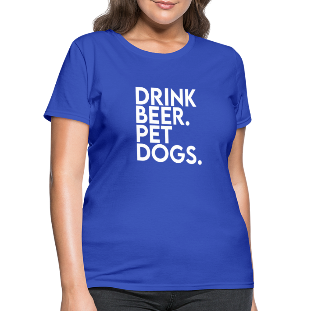 Drink Beer Pet Dogs Women's T-Shirt - royal blue